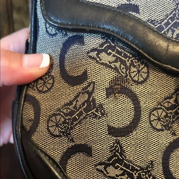 Celine Blue Monogram vintage Crossbody Gold Hardware - Picture 4 of 16